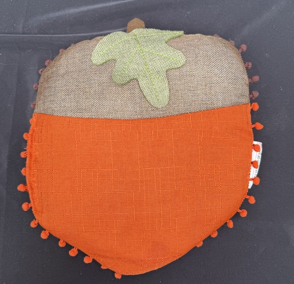 Adorable Hallmark Pumpkin Autumn Fall Thanksgiving Sofa Pillow Plush EUC